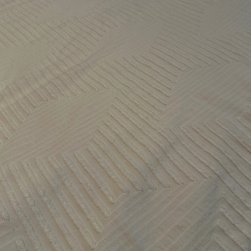 West Elm King‎ Duvet Cover White 100% Cotton Tufted Geometric Textured Coastal